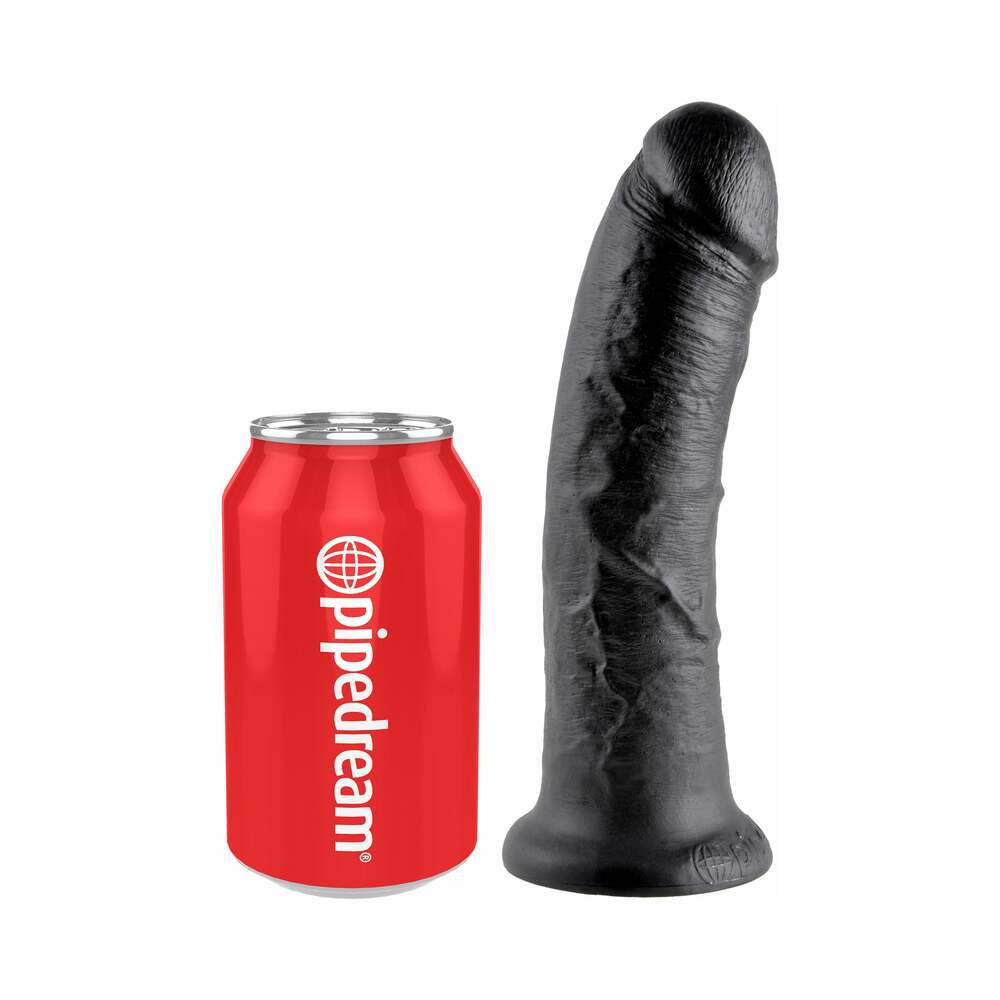 King Cock 8 in. Cock Realistic Dildo With Suction Cup Black - Fantasies Boutique