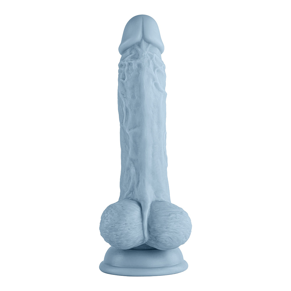 FemmeFunn Vortex Turbo Baller 2.0 8.25 in. Vibrating Rotating Dildo Light Blue - Fantasies Boutique