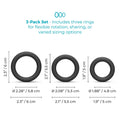 b-Vibe Snug Ring Swole 3-Pack Snug Fit Thick Silicone C-Ring