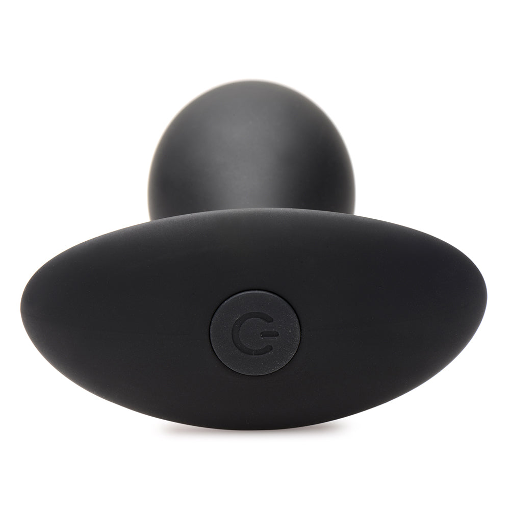 Curve Toys Rooster Rumbler Vibrating Silicone Anal Plug Large Black - Fantasies Boutique