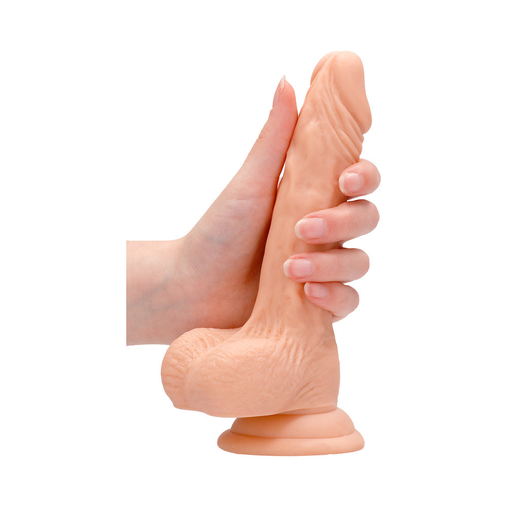 RealRock Realistic 7 in. Dildo With Balls and Suction Cup Beige - Fantasies Boutique