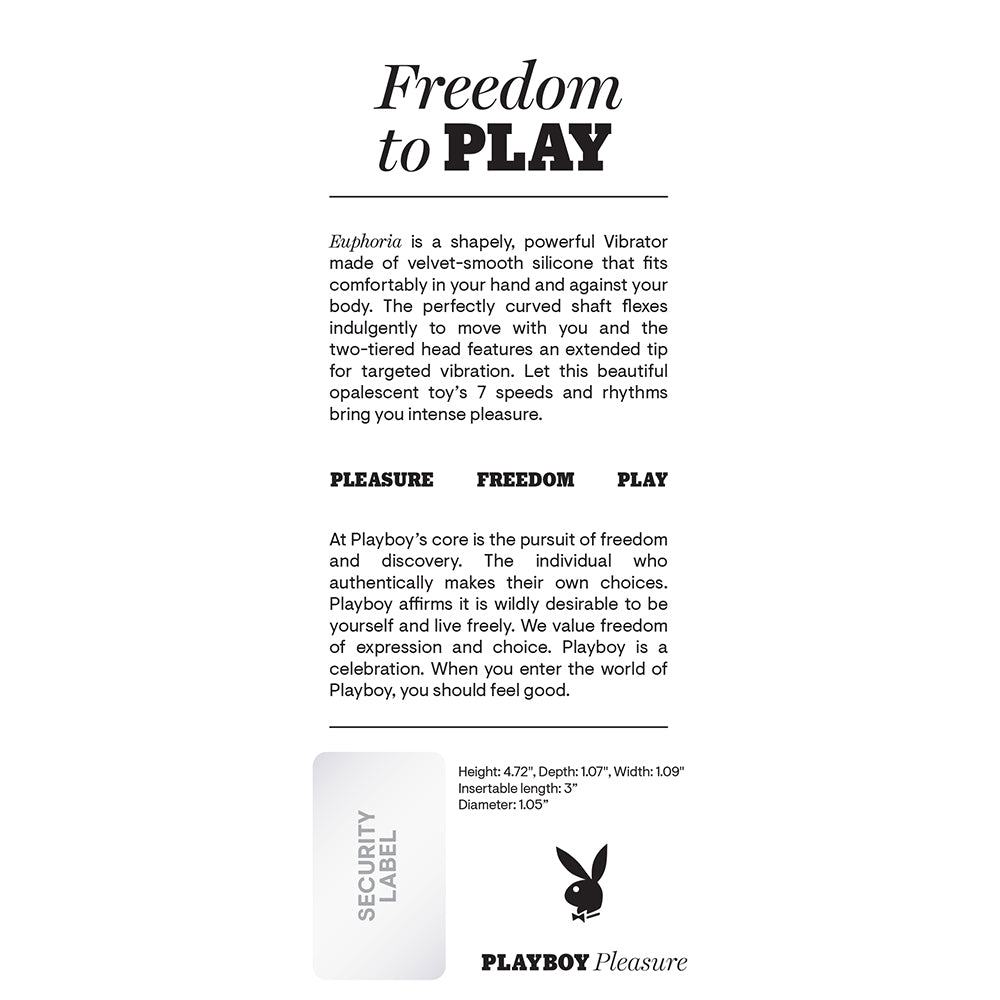 Playboy Euphoria Rechargeable Silicone G-Spot Vibrator Opal - Fantasies Boutique