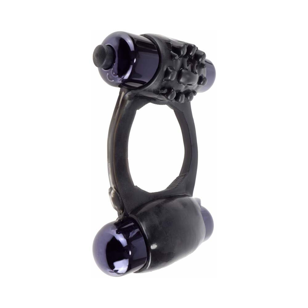 Fantasy C-Ringz Duo-Vibrating Super Ring With Dual Bullets Black - Fantasies Boutique