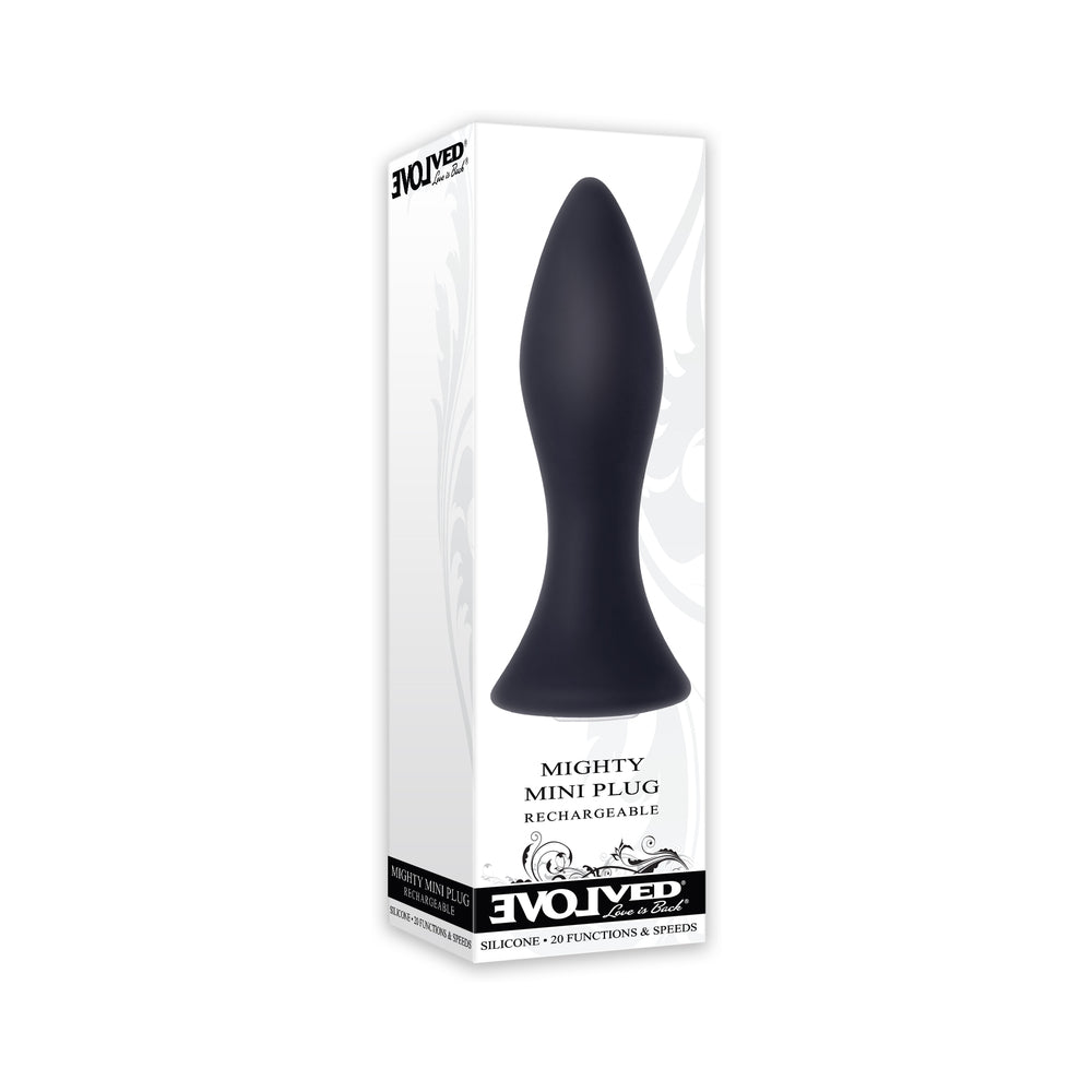 Evolved Mighty Mini Rechargeable Vibrating Silicone Anal Plug Black - Fantasies Boutique