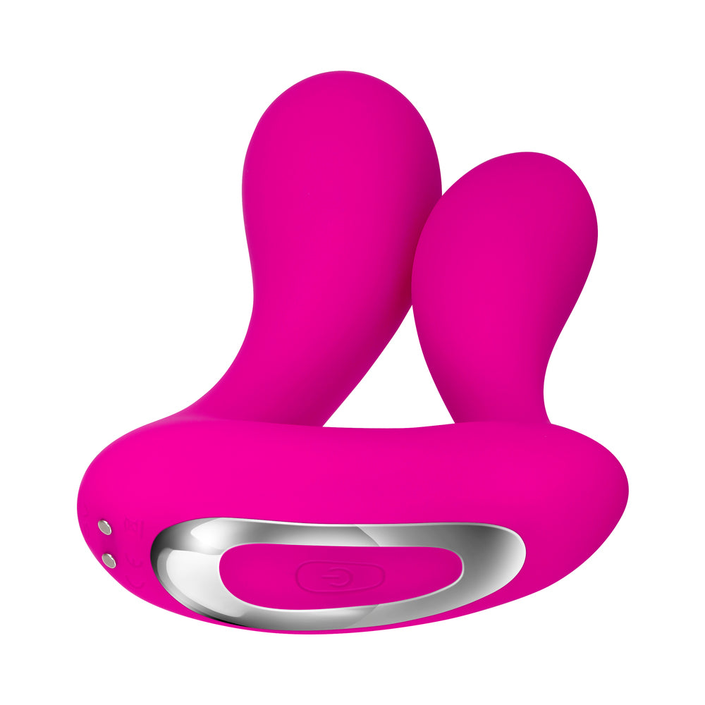 Adam & Eve Rechargeable Remote-Controlled Silicone Dual Entry Vibrator Pink - Fantasies Boutique