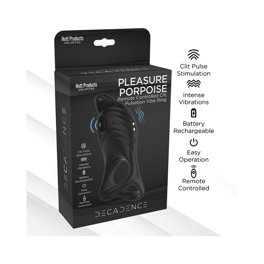 Decadence Pleasure Porpoise Cock Ring/Clit Stimulator With Remote Control - Fantasies Boutique