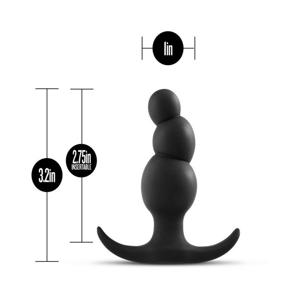 Anal Adventures Platinum Silicone Stacked Plug Black - Fantasies Boutique
