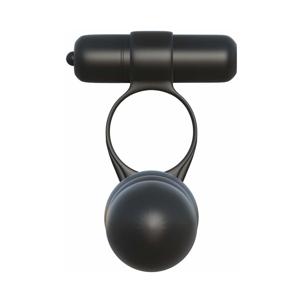 Fantasy C-Ringz Posable Partner Double Penetrator Vibrating Cockring Black - Fantasies Boutique