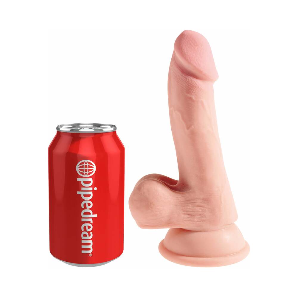Pipedream King Cock Plus 6.5 in. Triple Density Cock With Balls Realistic Suction Cup Dildo Beige - Fantasies Boutique