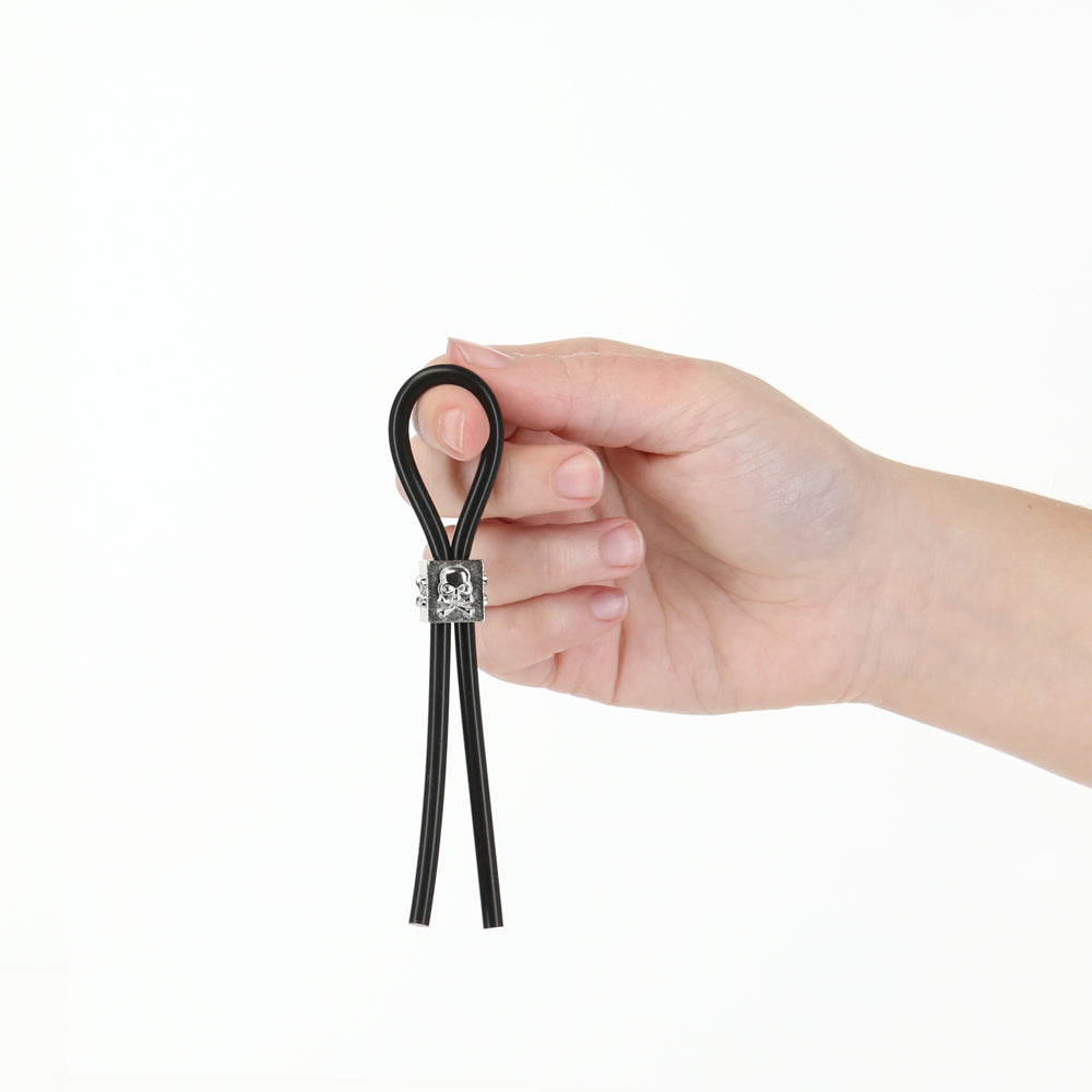 Lux Active Tether Adjustable Cock Tie Silicone Black  Lasso/Bolo - Fantasies Boutique