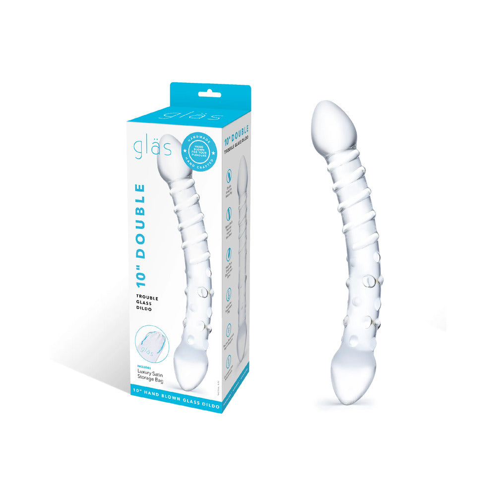 Glas 10 in. Double Trouble Glass Dildo - Fantasies Boutique