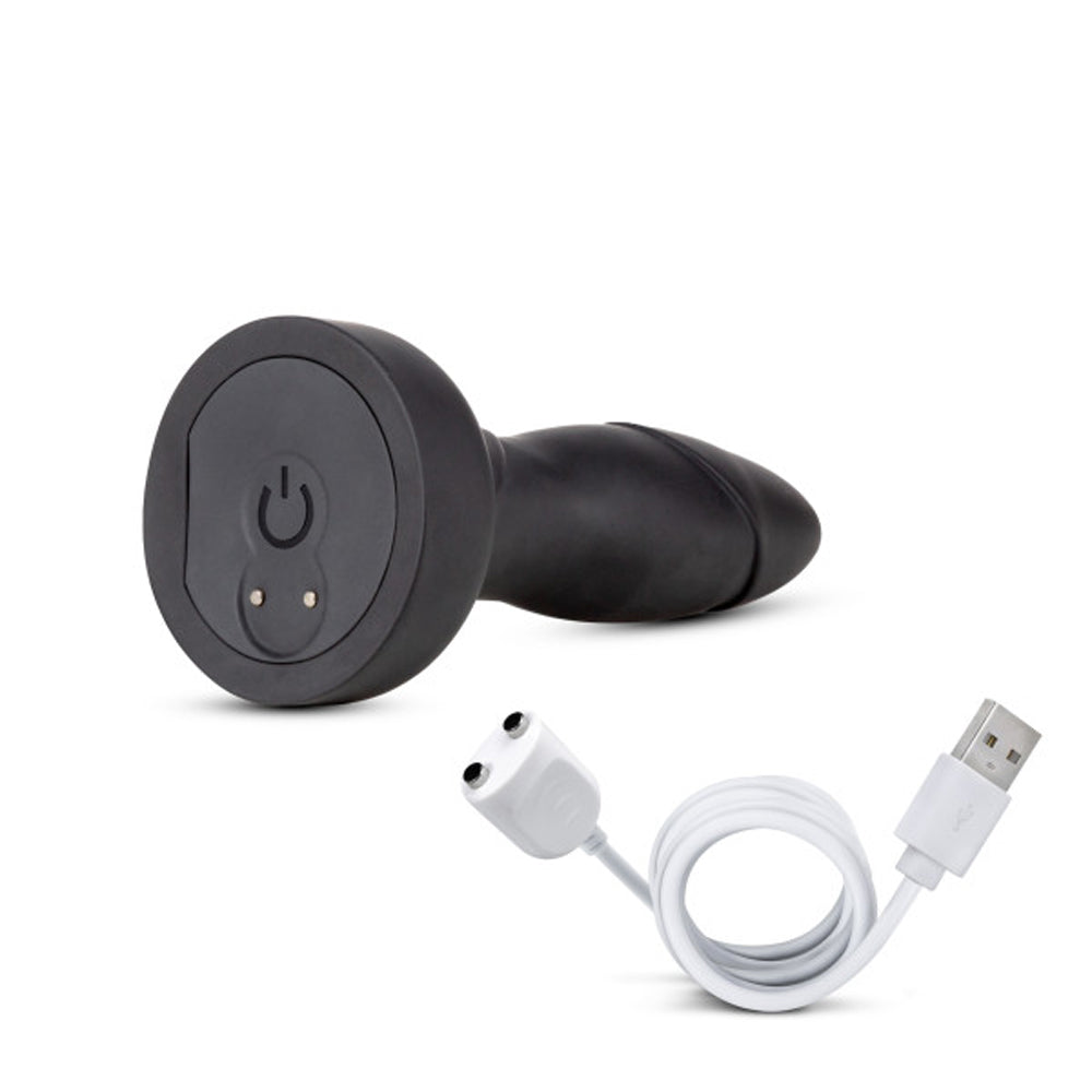 Anal Adventures Platinum Vibrating & Rotating Drive Plug Black - Fantasies Boutique