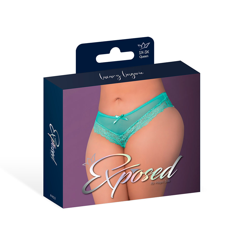 Magic Silk Caribbean Crush Low Rise Cheeky Panty Aqua Glow Queen Size