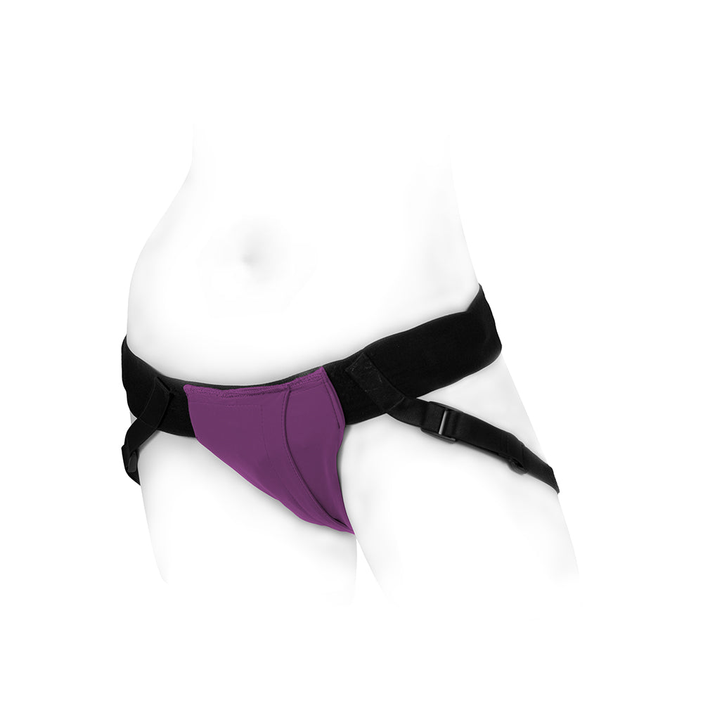 SpareParts Joque Double Strap Harness Purple Size B - Fantasies Boutique