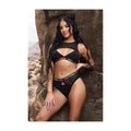 Fantasy Lingerie Vibes Fuck Labels Keyhole Top & High-Waist Bottoms Black S/M - Fantasies Boutique