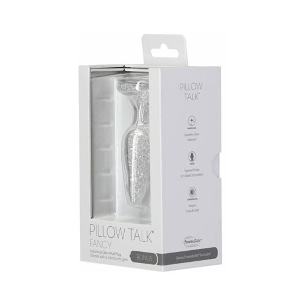 Pillow Talk Fancy Glass Anal Plug with Glitter and Gem Base