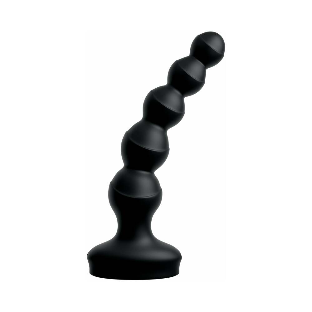 3Some Wall Banger Vibrating Anal Beads With Suction Cup Black - Fantasies Boutique