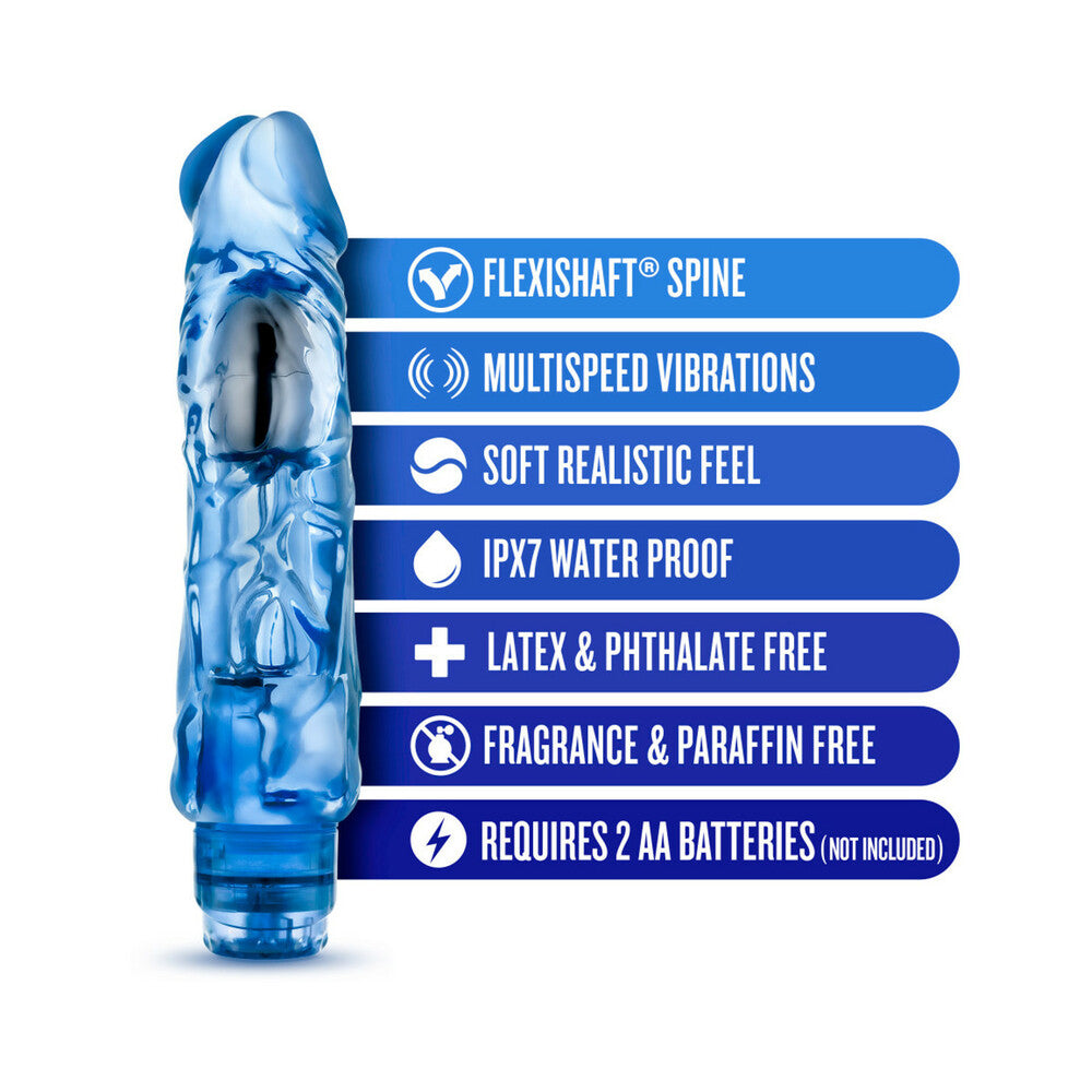 Naturally Yours Wild Ride Realistic 9 in. Vibrating Dildo Blue - Fantasies Boutique