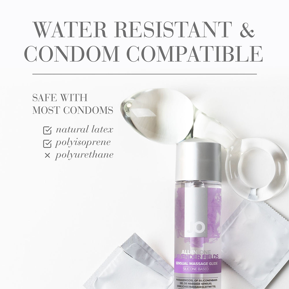 JO All-In-One Sensual Massage Glide Lavender 1 oz. - Fantasies Boutique