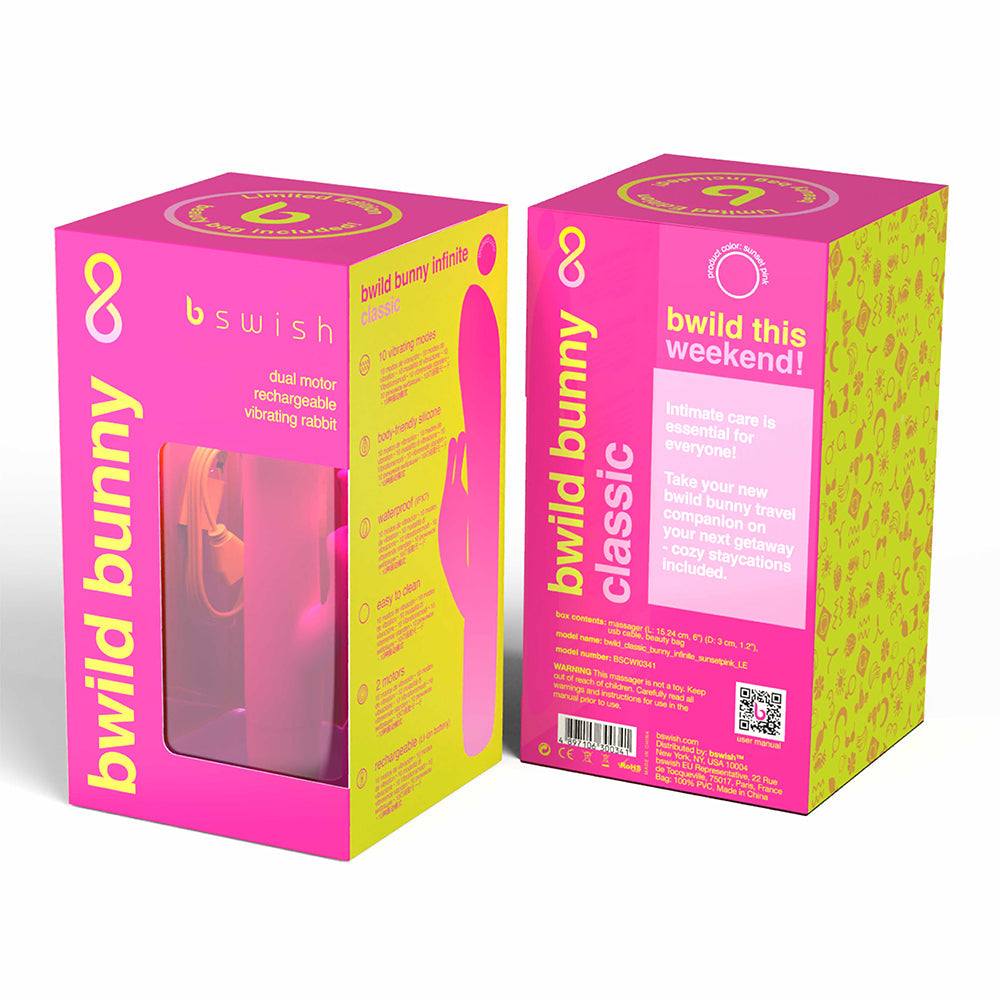 B Swish Bwild Bunny Infinite Limited Edition Vibrator Sunset Pink - Fantasies Boutique