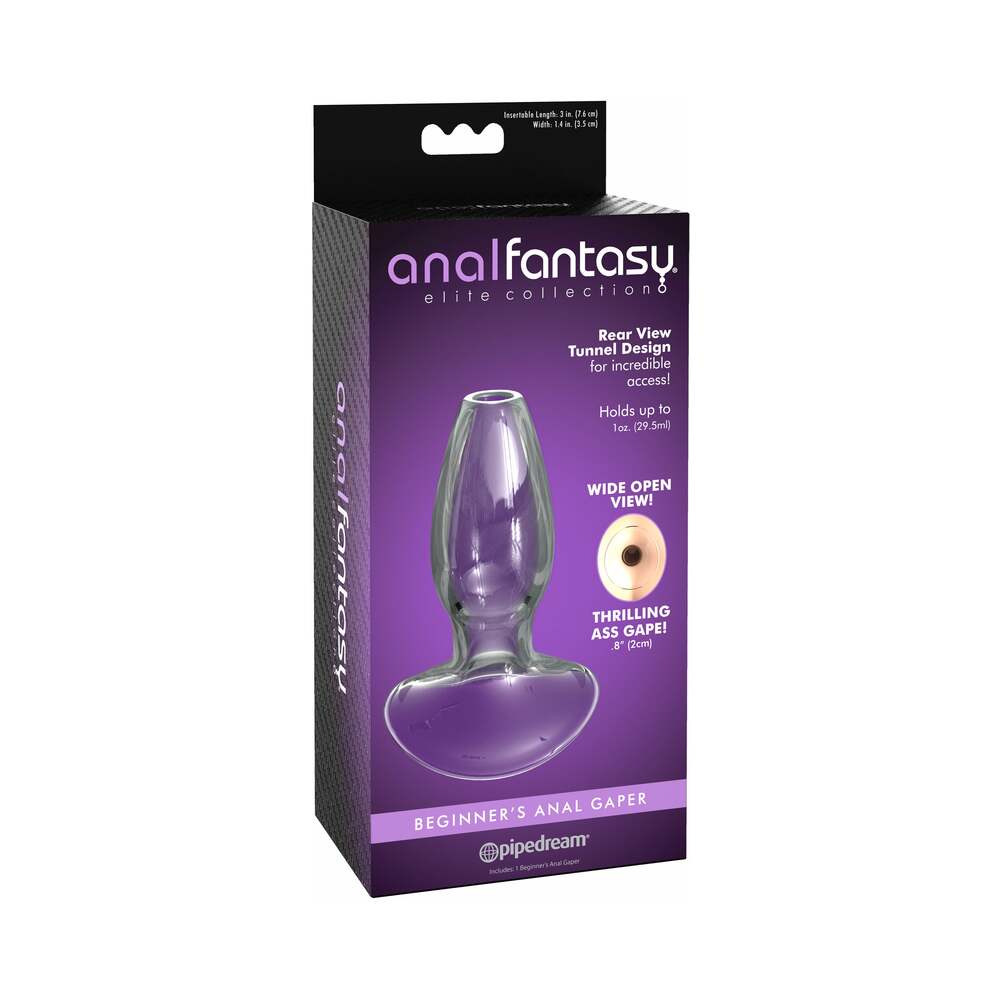 Pipedream Anal Fantasy Elite Collection Beginner's Anal Gaper Glass Tunnel Plug Clear - Fantasies Boutique