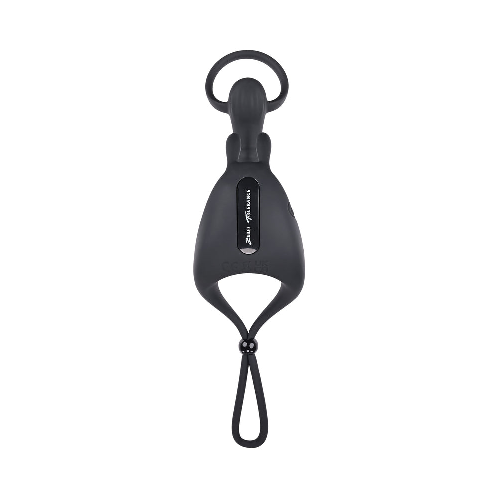 Zero Tolerance Saddle Up Rechargeable Vibrating C-Ring & Girth Enhancer Silicone Black - Fantasies Boutique