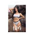 Fantasy Lingerie Vibes Drippin' Iridescent Strappy One-Shoulder Top & Panty Pearl White S/M - Fantasies Boutique