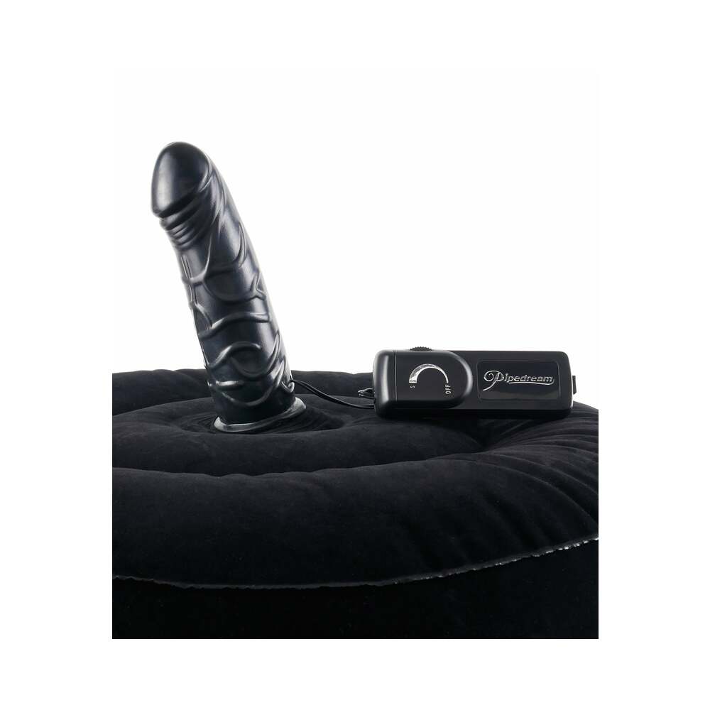 Fetish Fantasy Series Inflatable Hot Seat with Vibrating Dildo Black - Fantasies Boutique