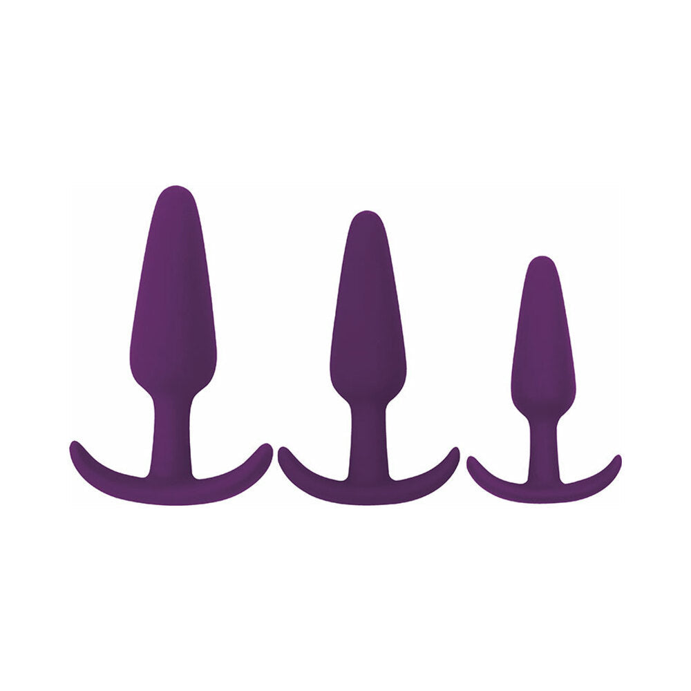 Gossip Rump Rockers 3-Piece Silicone Anal Plug Training Set Violet - Fantasies Boutique