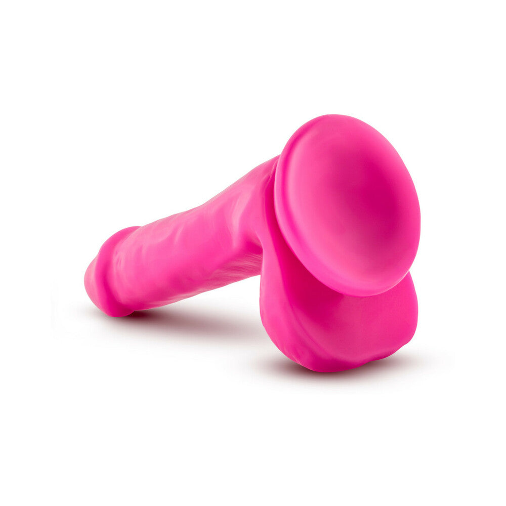 Au Naturel Bold Delight 6 in. Posable Dual Density Dildo with Balls Pink - Fantasies Boutique