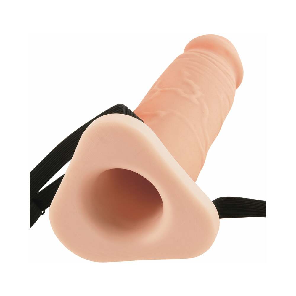 Fantasy X-tensions 8 in. Silicone Hollow Extension With Adjustable Straps Beige - Fantasies Boutique