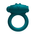 Playboy Bunny Buzzer Rechargeable Vibrating Silicone Cockring with Stimulator Deep Teal - Fantasies Boutique