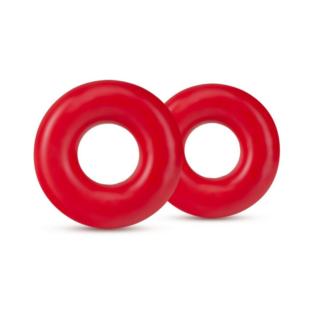 Blush Stay Hard Donut Rings Oversized Cockring 2-Pack Red - Fantasies Boutique