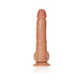 RealRock Realistic 10 in. Straight Dildo With Balls and Suction Cup Tan - Fantasies Boutique