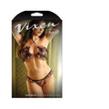 Fantasy Lingerie Vixen Heat Waves Floral Print Ruffled Bralette & Panty Black O/S - Fantasies Boutique