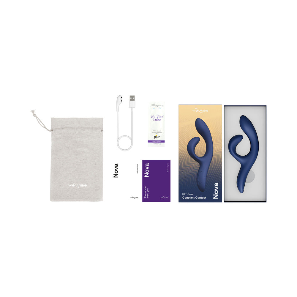We-Vibe Nova 2 Rechargeable Flexible Silicone Rabbit Vibrator Midnight Blue - Fantasies Boutique