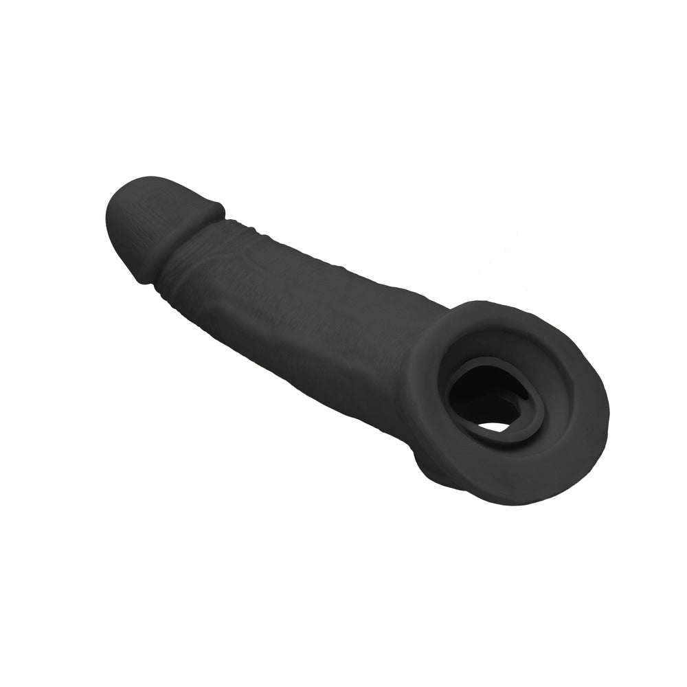 RealRock Realistic 9 in. Penis Sleeve Extender Sling Black - Fantasies Boutique