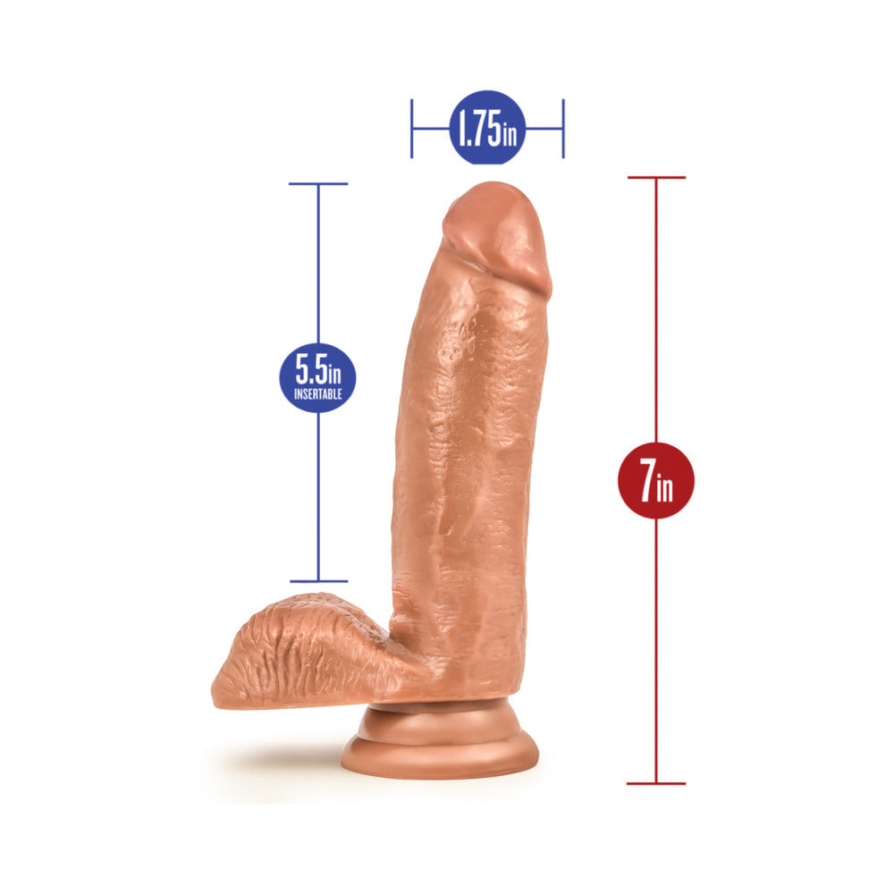 Coverboy Manny The Fireman Realistic 7 in. Dildo with Balls Tan - Fantasies Boutique
