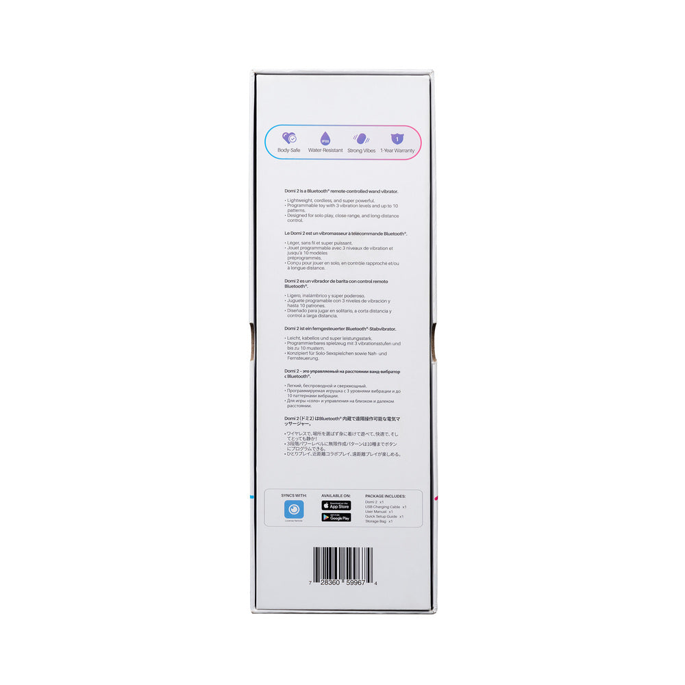 Lovense Domi 2 Bluetooth Programmable Wand Vibrator - Fantasies Boutique