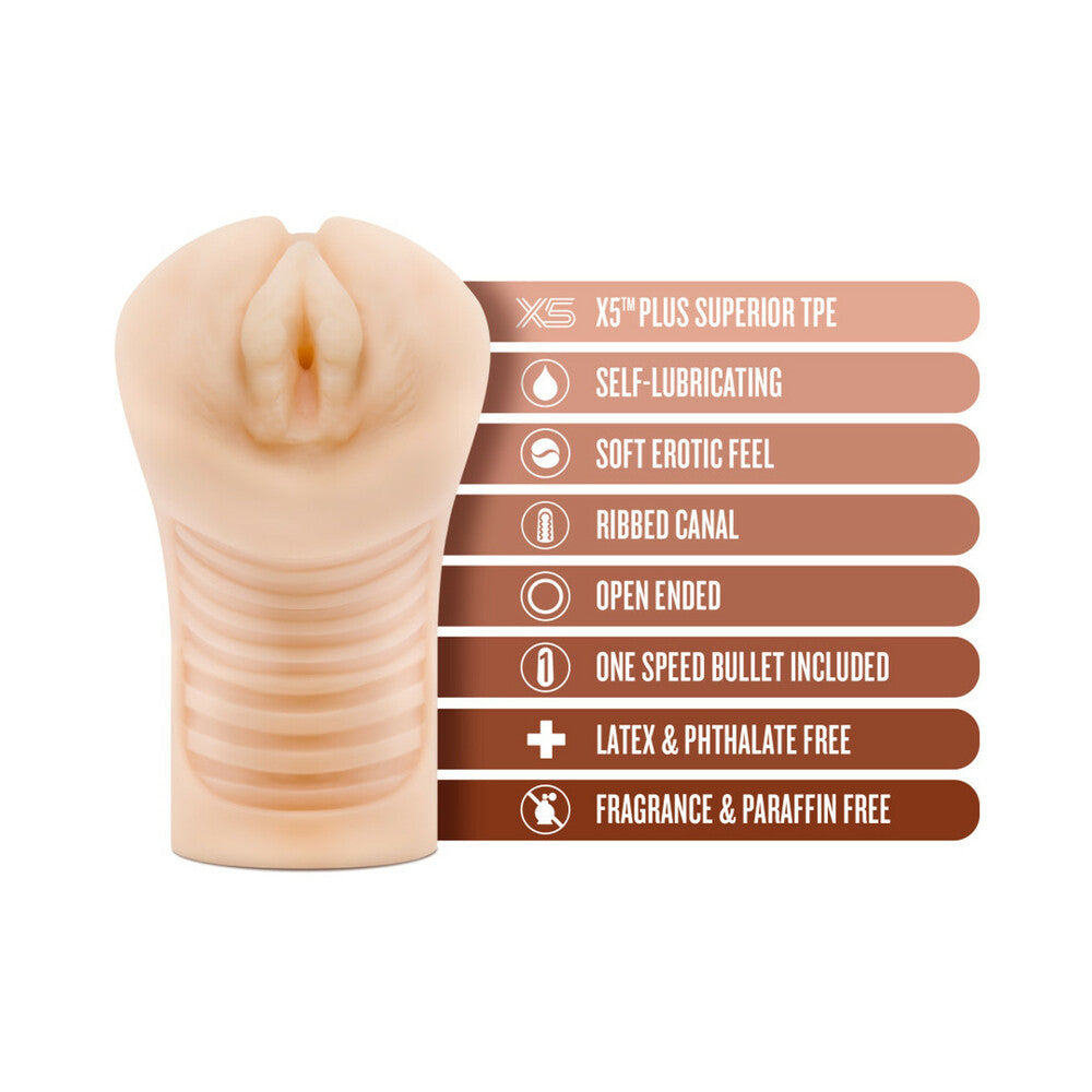 M Elite Soft + Wet Annabella Vagina Stroker with Bullet Vibrator Beige - Fantasies Boutique