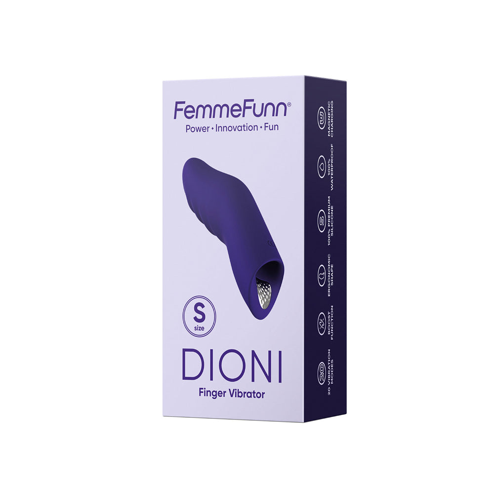 FemmeFunn Dioni Rechargeable Silicone Finger Vibrator Large Dark Purple - Fantasies Boutique