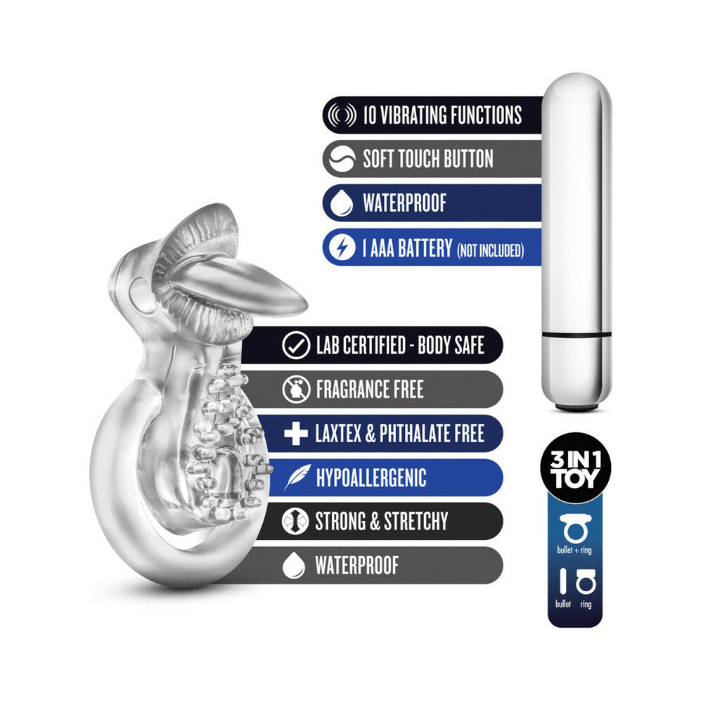Stay Hard 10 Function Vibrating Tongue Ring Clear