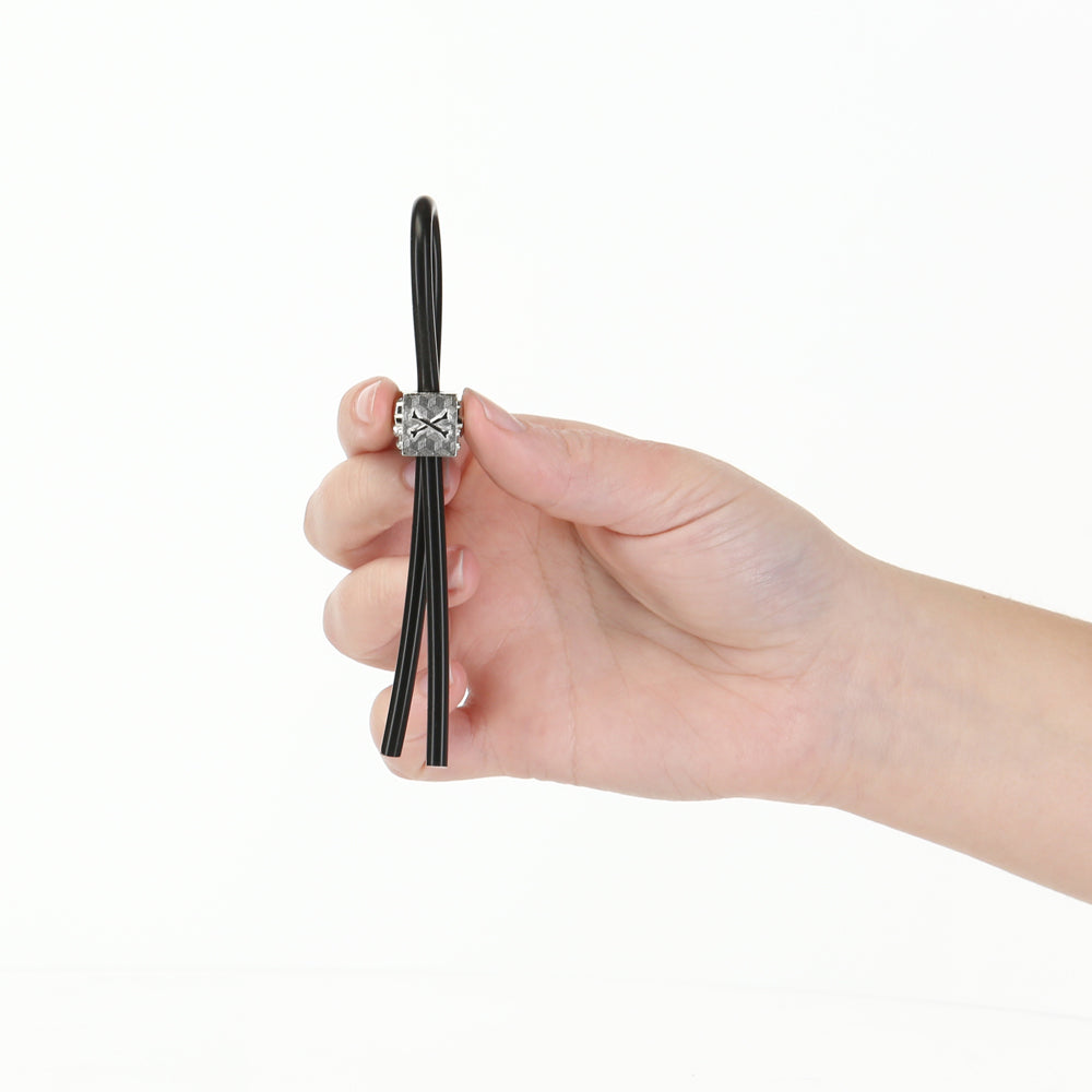 Lux Active Tether Adjustable Cock Tie Silicone Black  Lasso/Bolo - Fantasies Boutique