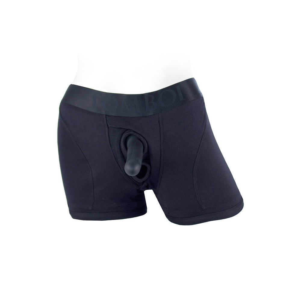 SpareParts Tomboii Rayon Boxer Briefs Harness Black Size XXS - Fantasies Boutique