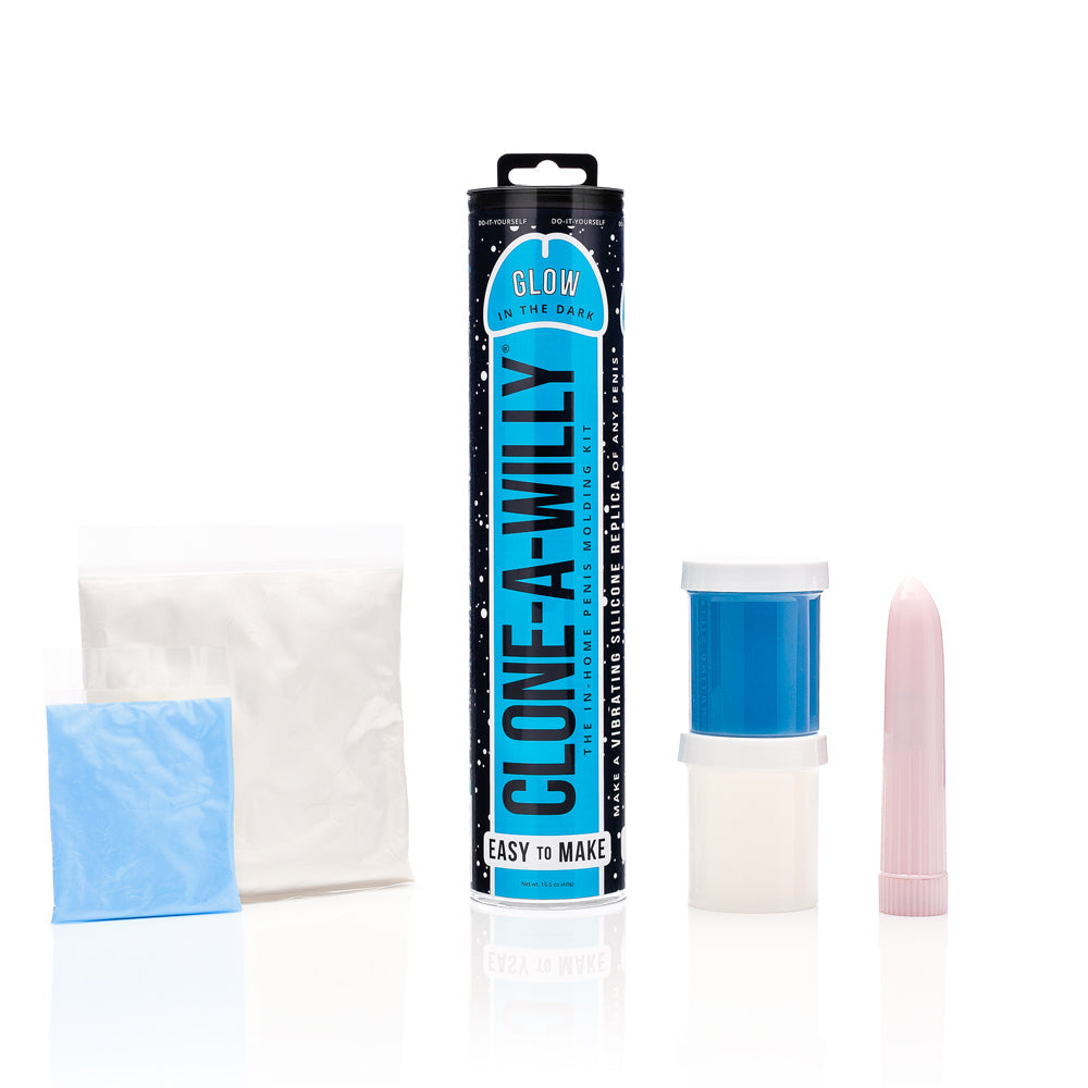Clone-A-Willy DIY Vibrating Dildo Kit Glow-in-the-Dark Blue - Fantasies Boutique