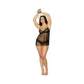 Dreamgirl Babydoll with G-String Black OS - Fantasies Boutique