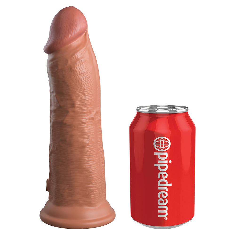 King Cock Elite 8 in. Vibrating Realistic Dildo With Suction Cup Tan - Fantasies Boutique