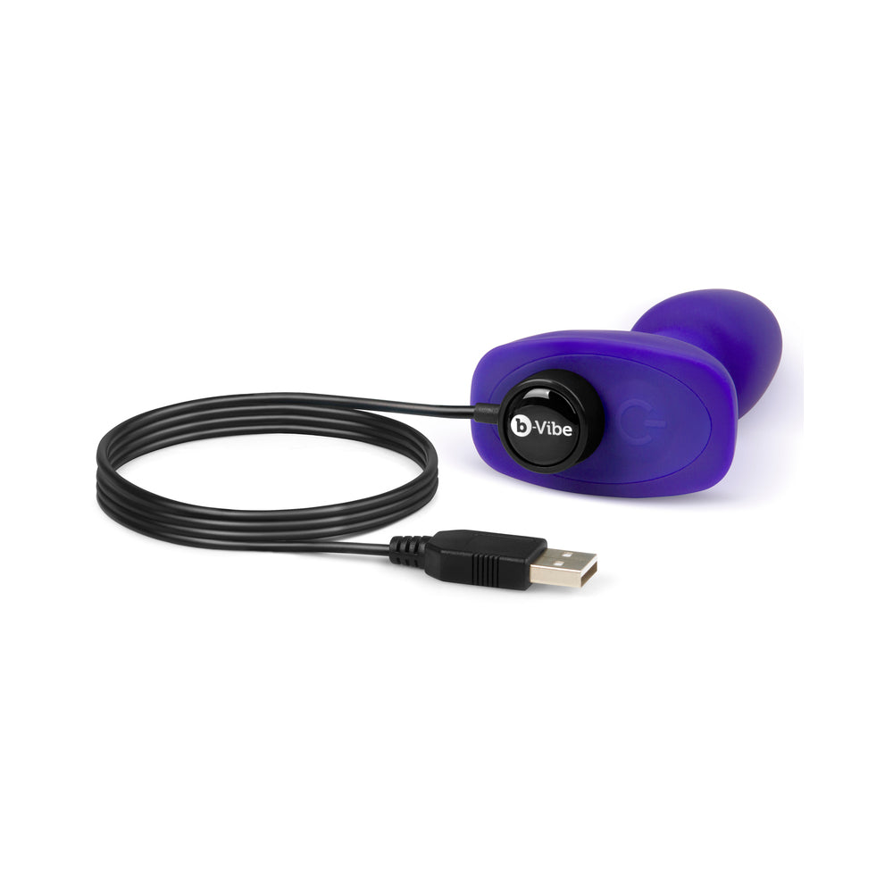 b-Vibe Rimming Petite Rotating and Vibrating Remote Control Plug Purple - Fantasies Boutique