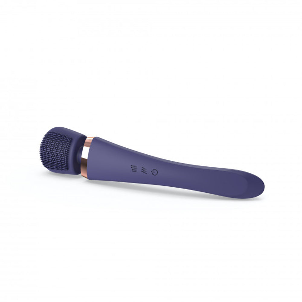 Love to Love Brush Crush Rechargeable Textured Head Wand Vibrator Midnight Indigo - Fantasies Boutique
