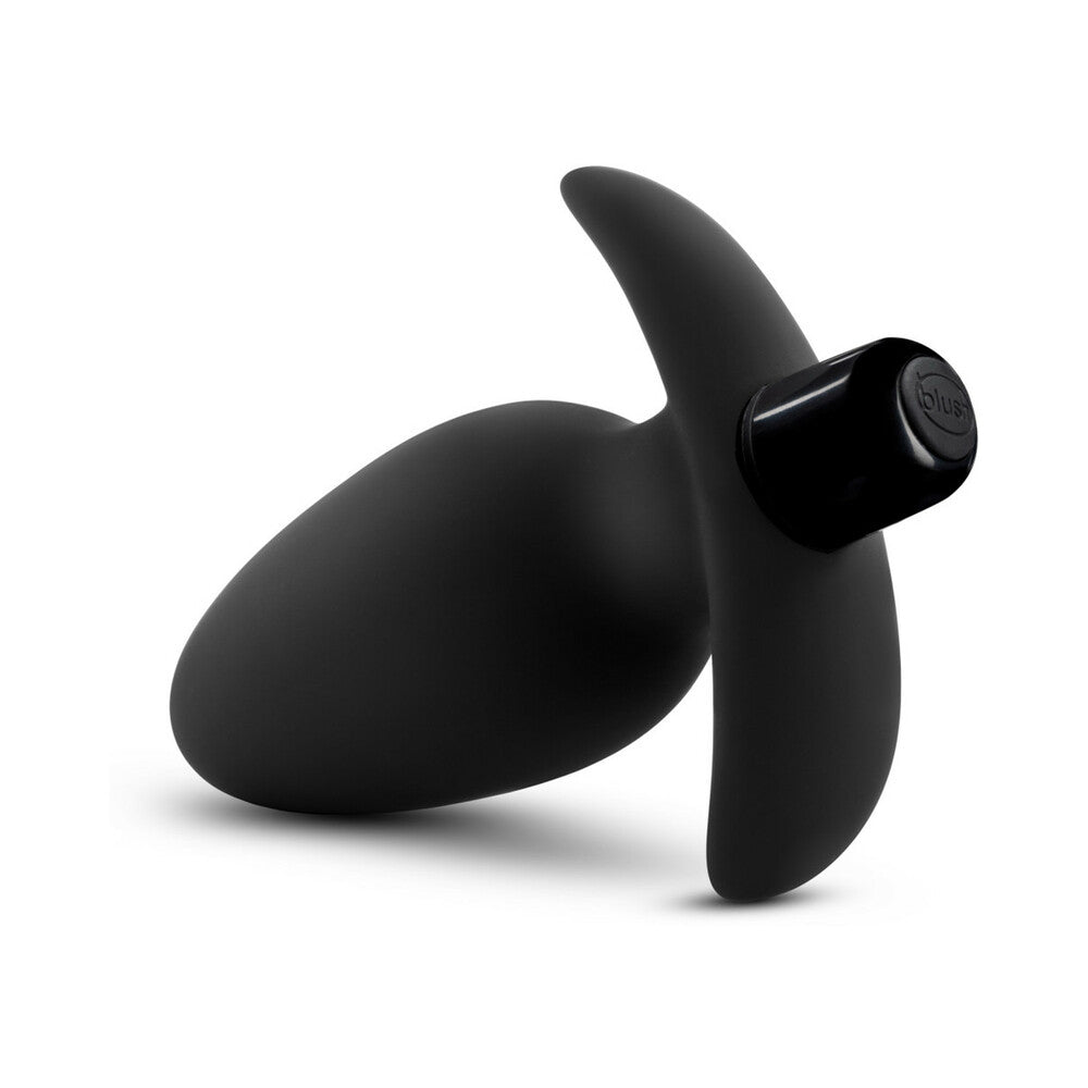 Anal Adventures Platinum Silicone Vibrating Saddle Plug Black - Fantasies Boutique